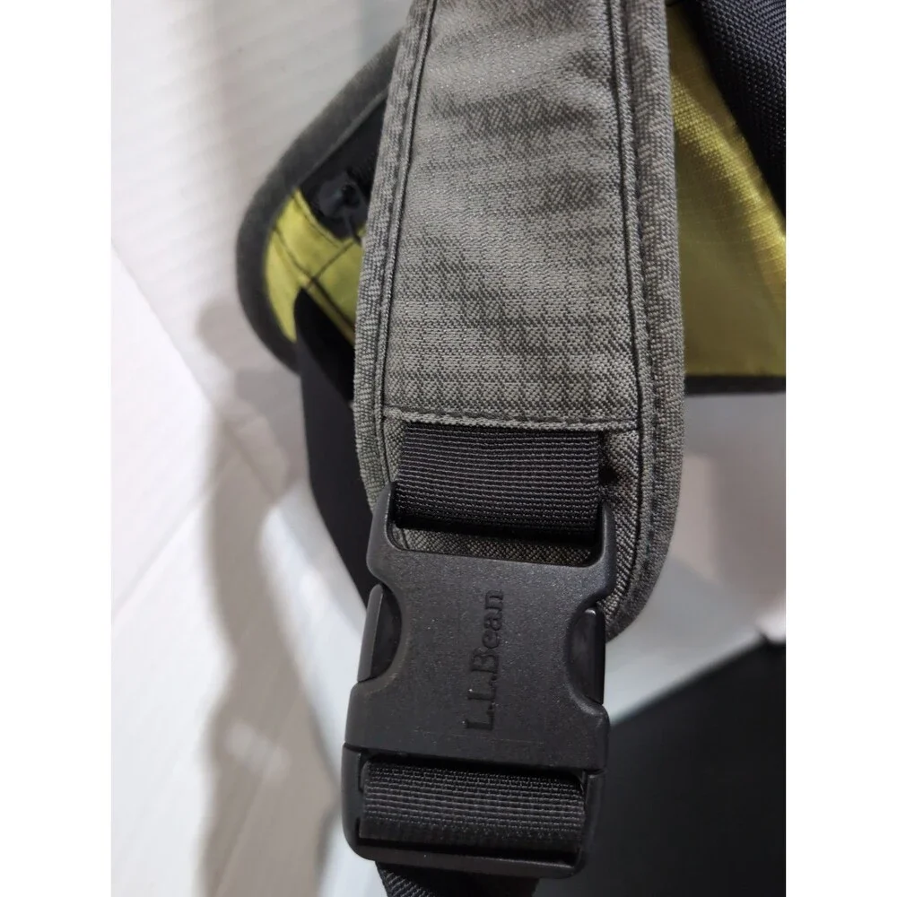 LL BEAN SLING BAG BACKPACK YELLOW/BLACK NYLON OVER THE SHOULDER BACK TO SCHOOL